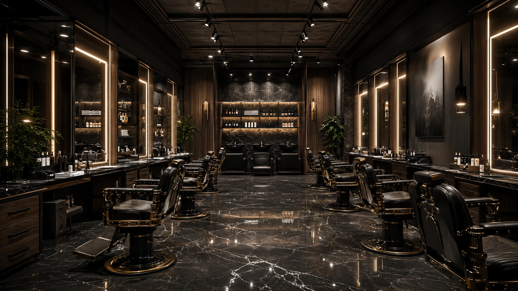 Ambiente de uma barbearia estruturada